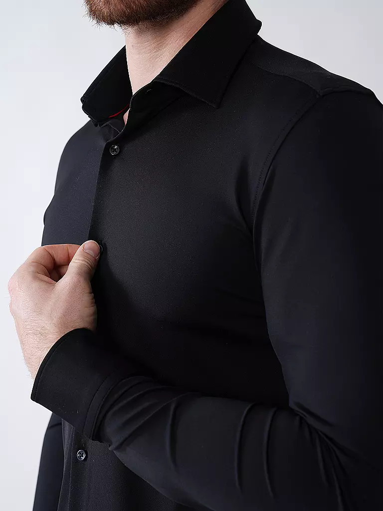 HUGO | Jerseyhemd Slim Fit KENNO | schwarz