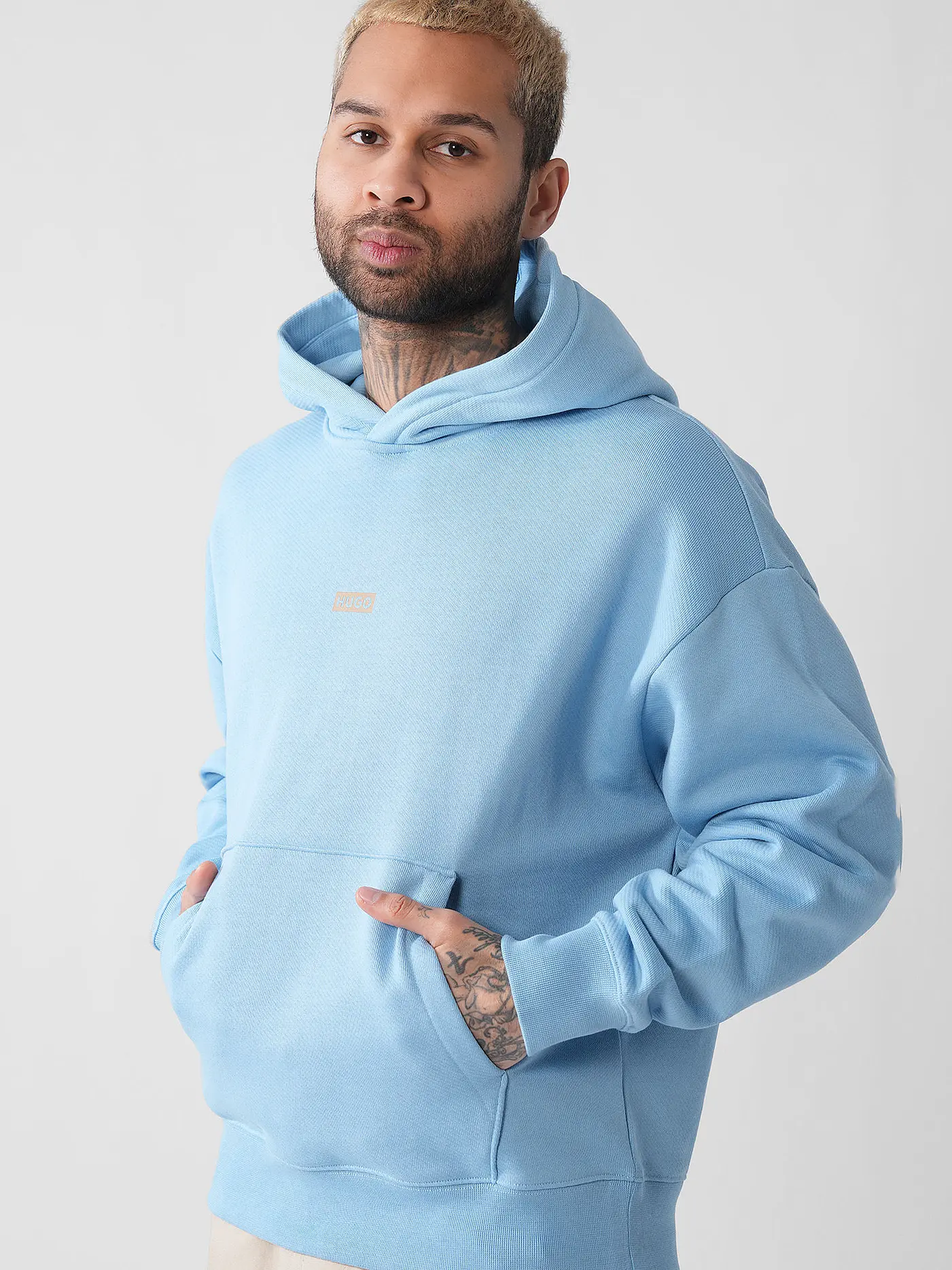 HUGO | Kapuzensweater - Hoodie NAZARDO | hellblau