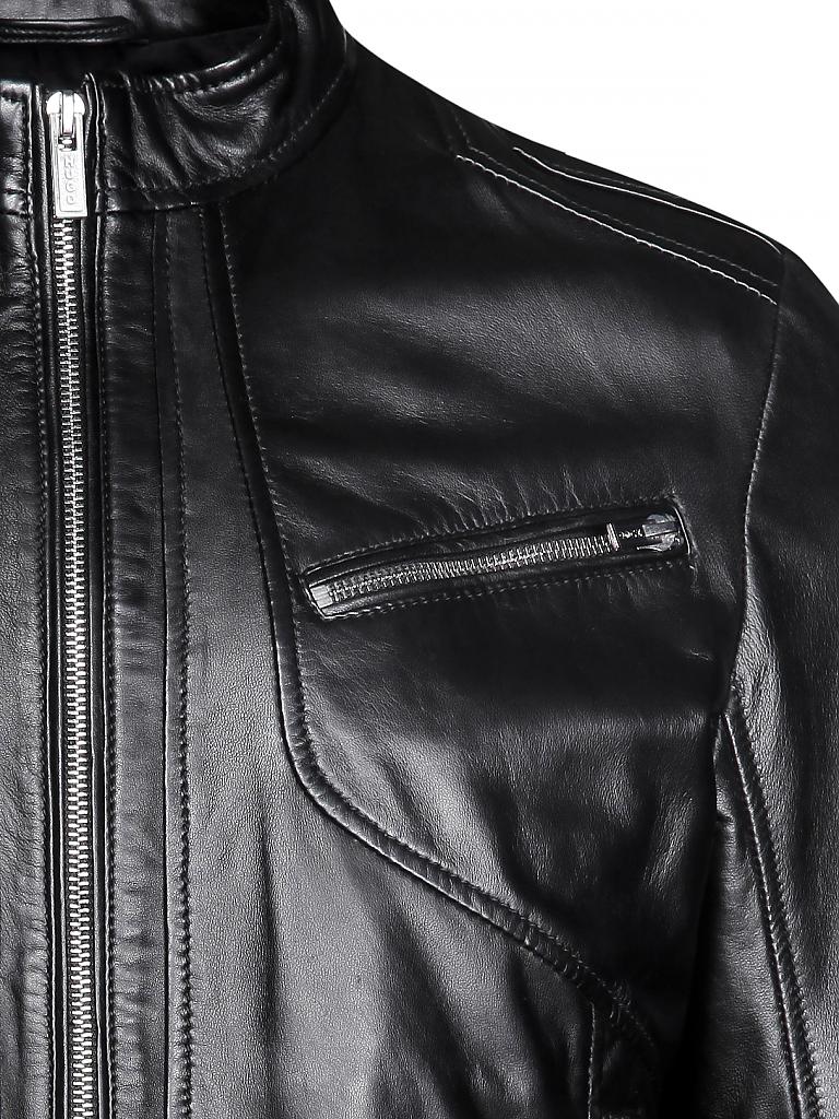 HUGO | Lederjacke "Lanex" | schwarz