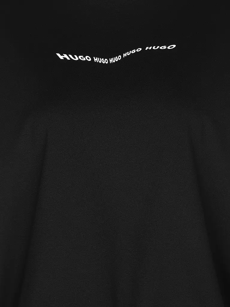 HUGO | Loungewear Shirt SWIRLY | schwarz