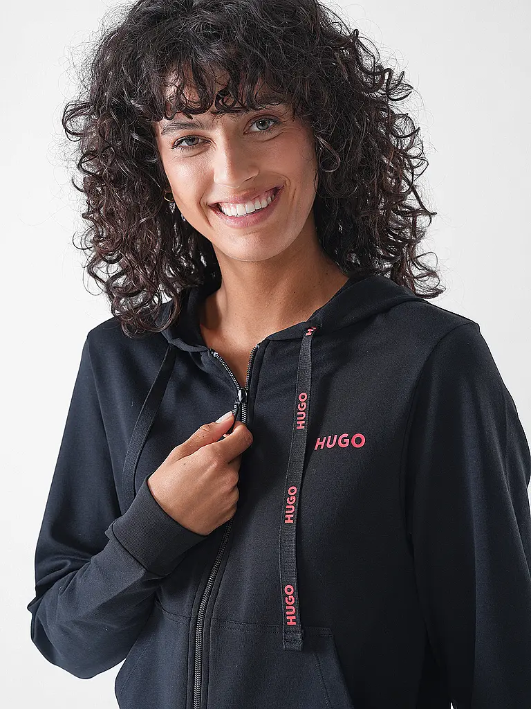 HUGO | Loungewear Sweatjacke  | schwarz