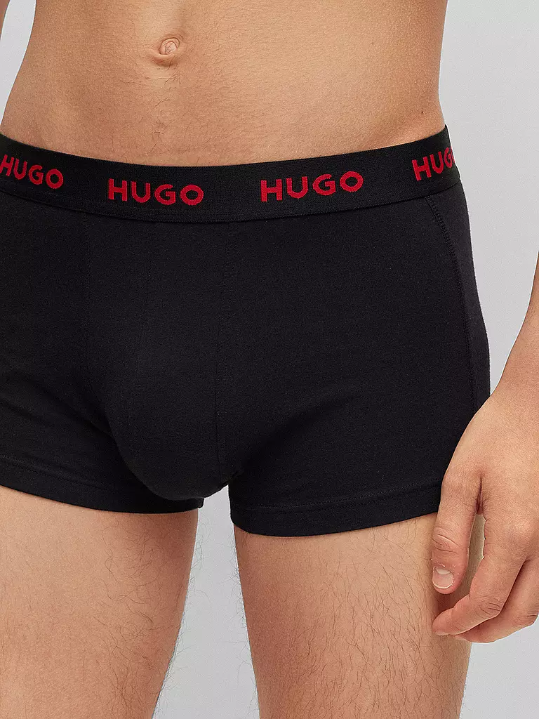 HUGO | Pants 3er Pkg schwarz rot gemustert | schwarz
