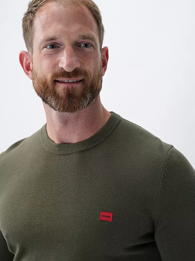 HUGO | Pullover SAN CASSIUS | Olive