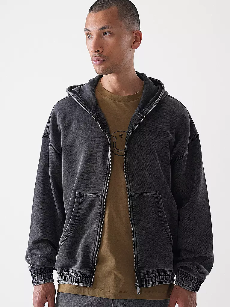 HUGO | Sweatjacke NEBUDI | schwarz