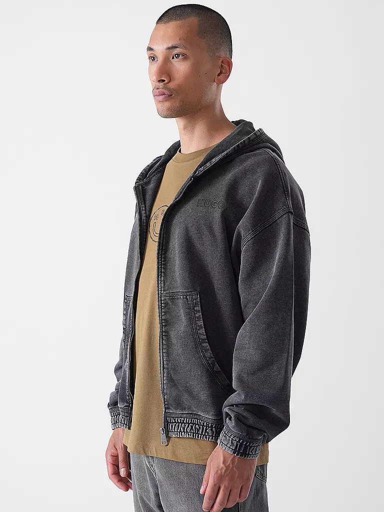 HUGO | Sweatjacke NEBUDI | schwarz