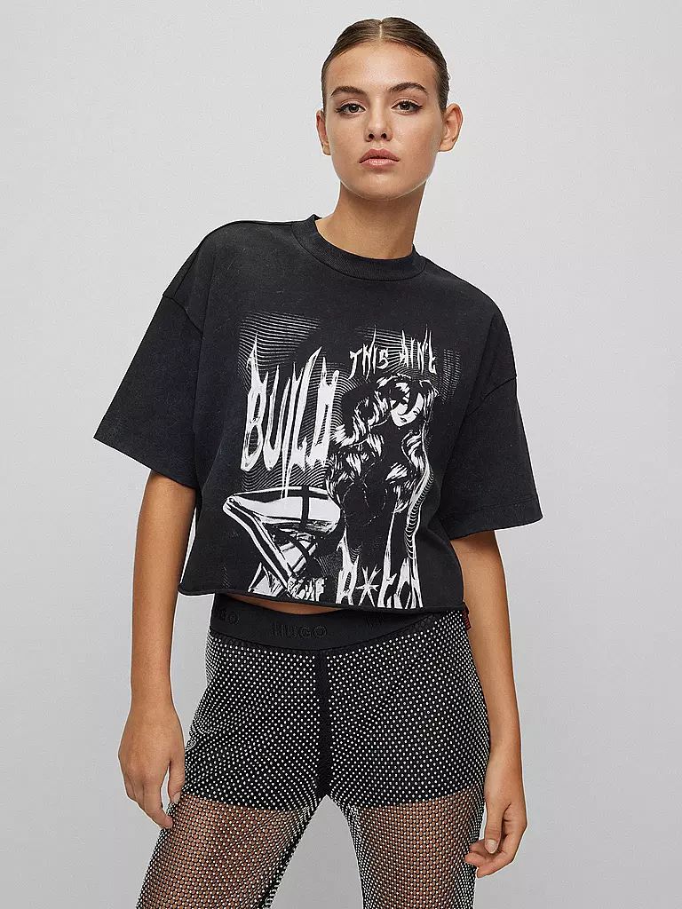 HUGO | T-Shirt  | schwarz