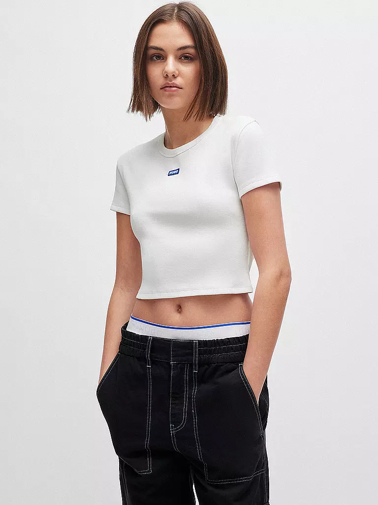 HUGO | T-Shirt Cropped Fit | schwarz