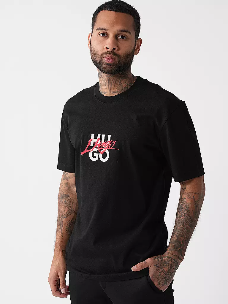 HUGO | T-Shirt DLONGNY | schwarz