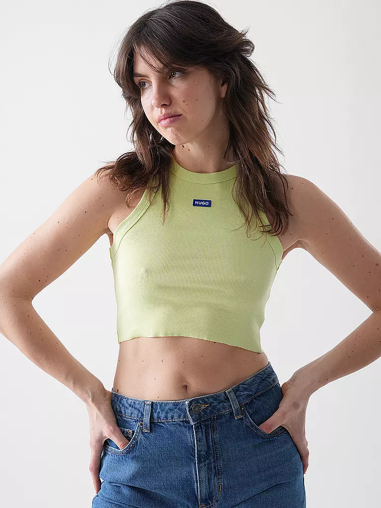 HUGO | Top Cropped Fit  | hellgrün