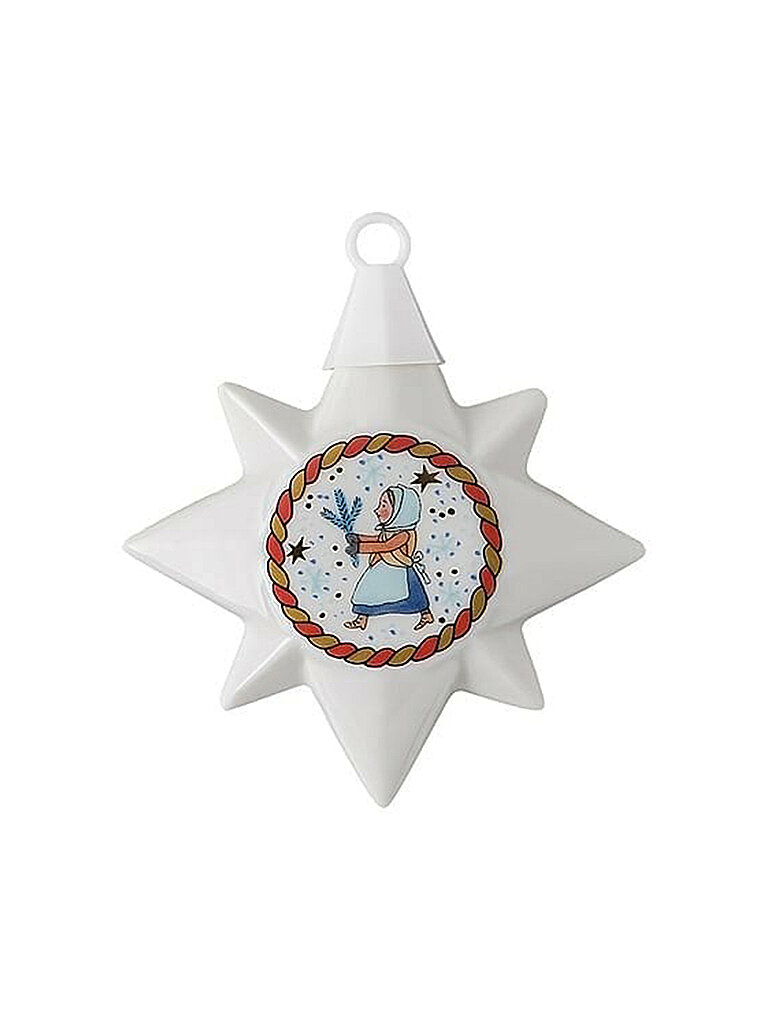 HUTSCHENREUTHER Porzellan Weihnachts Ministern Mädchen mit Zweig 6cm  bunt