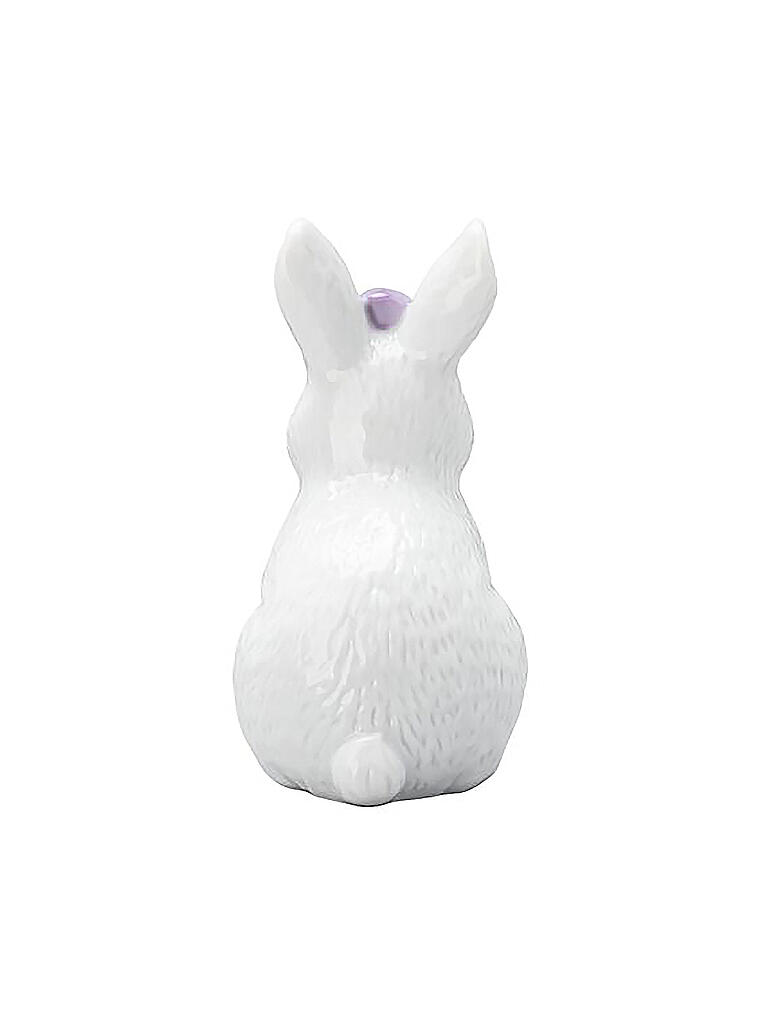 HUTSCHENREUTHER | Porzellan Hase sitzend 6,5cm Masche Lila | weiss