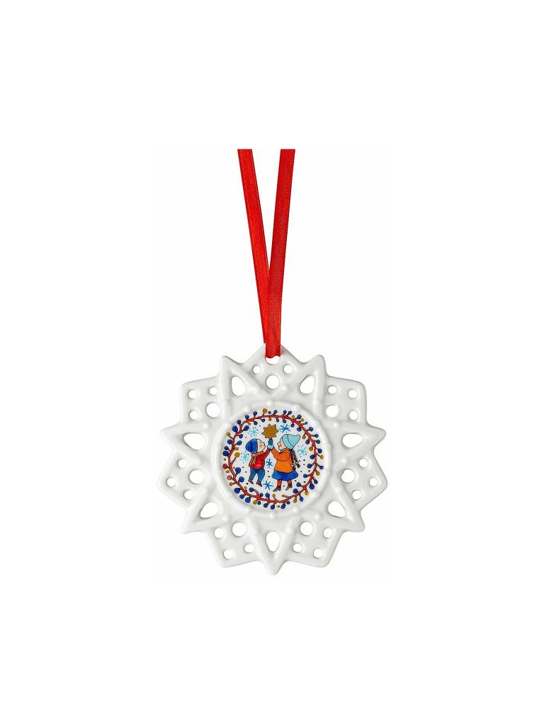 HUTSCHENREUTHER | Weihnachts Porzellan Schmuckstern 2020 Kinder mit Stern 7,5cm | bunt