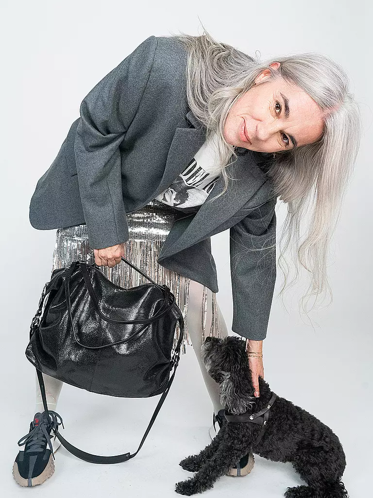 INA KENT | Ledertasche - Henkeltasche DELA EDEN ED. 1 | silber