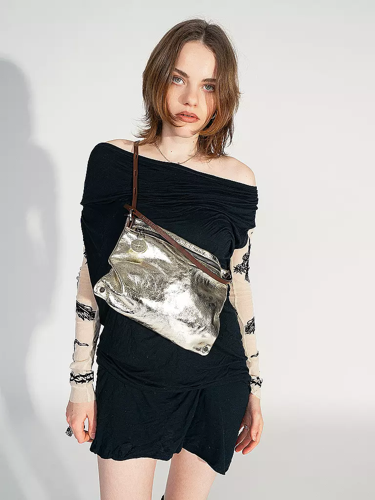 INA KENT | Ledertasche - Umhängetasche MOONLIT Ed. 1 | silber