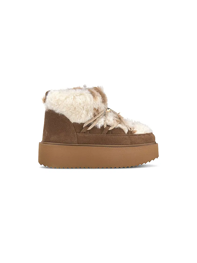 INUIKII | Snowboots TEDDY PLATFORM | hellbraun