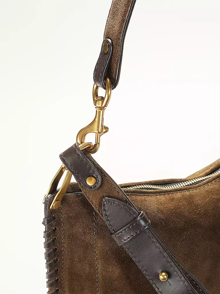 ISABEL MARANT | Ledertasche - Umhängetasche OSKAN SOFT ZIP | braun