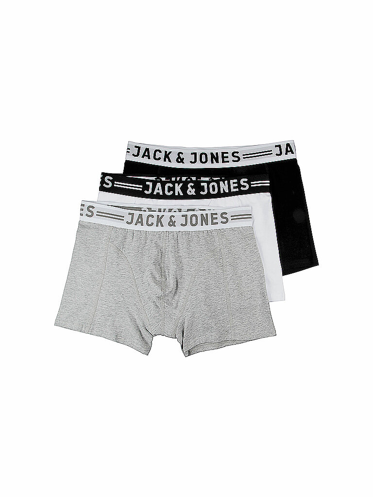 JACK & JONES Herren Sense Trunks 3-pack Boxershorts,Light Grey Melange,XL