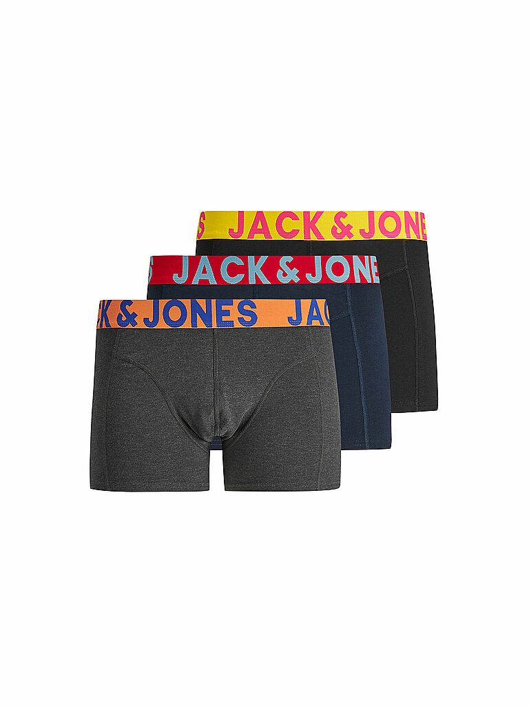 Jack & Jones - 3er-Pack Unterhosen mit Bund in einer Kontrastfarbe-Schwarz
