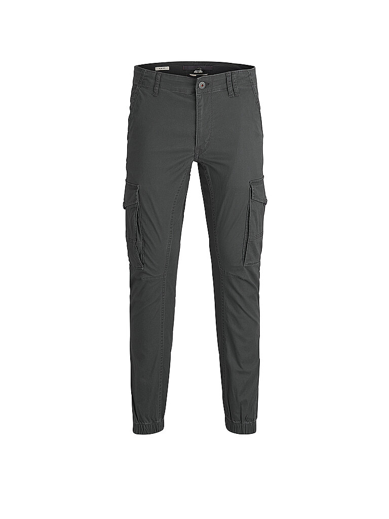 JACK & JONES Hose Cargo Jogger Pants Paul Flake AKM 542 Twill Gummibund, Grau (Asphalt) ,34W / 34L