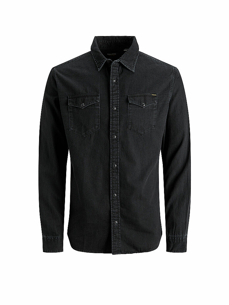 JACK & JONES Herren Jjesheridan Shirt L/S Jeanshemd, Black Denim, L EU