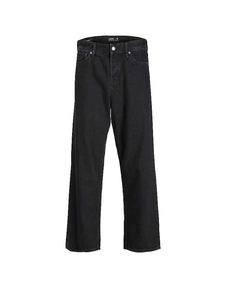 JACK & JONES Herren Jeans Schwarz Baggy Fit Alex ORIGINAL SBD 306 – Stonewashed Denim mit Knopfleiste und weiter Passform