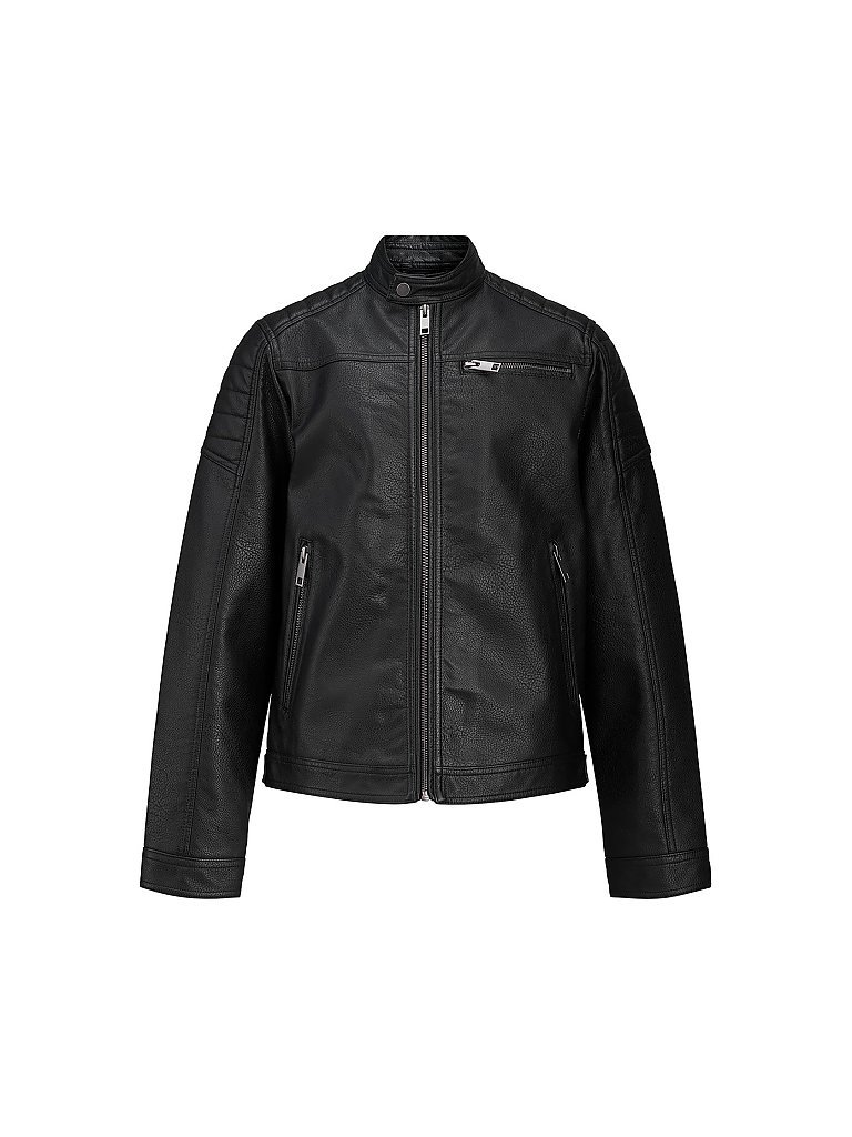 JACK & JONES Jungenjacke in Lederoptik schwarz | 152