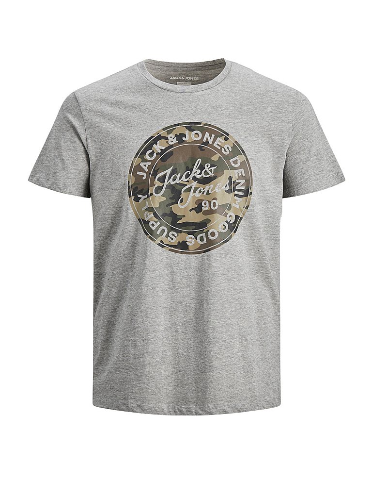 JACK & JONES T Shirt  JJCAMOMAN  grau | L