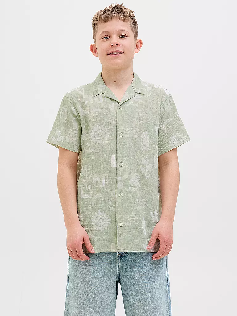 JACK & JONES | Jungen Hemd JORLUKE CRINKLE | beige