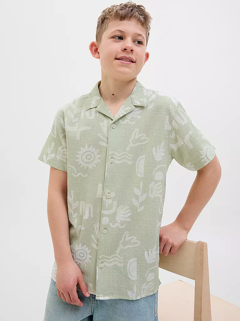 JACK & JONES | Jungen Hemd JORLUKE CRINKLE | beige