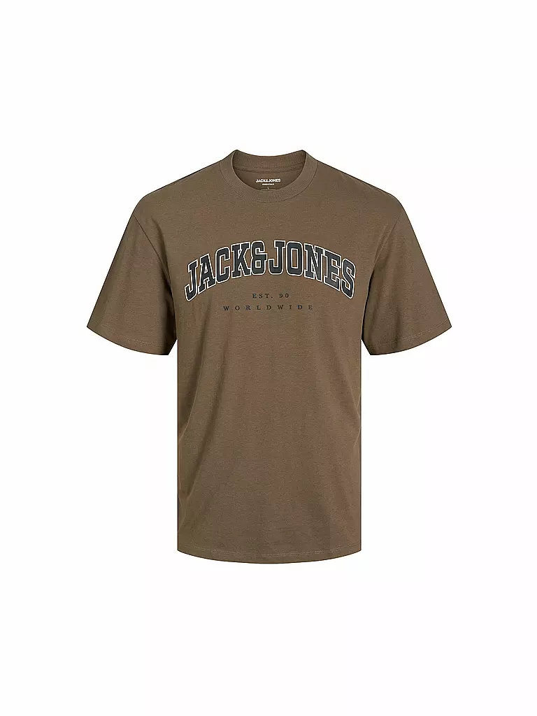 JACK & JONES | Jungen T-Shirt  JJECALEB VARSITY TEE  | Braun