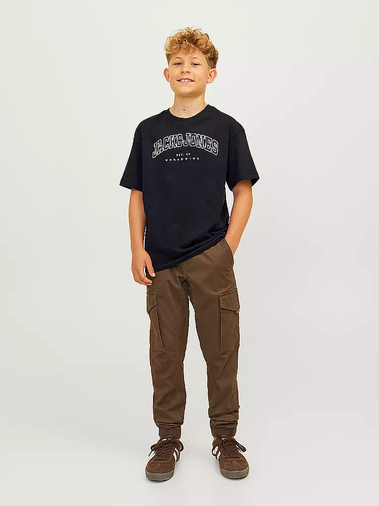 JACK & JONES | Jungen T-Shirt  JJECALEB VARSITY TEE  | Schwarz