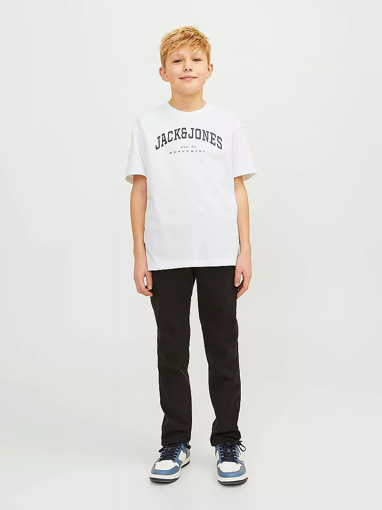 JACK & JONES | Jungen T-Shirt  JJECALEB VARSITY TEE  | Weiss