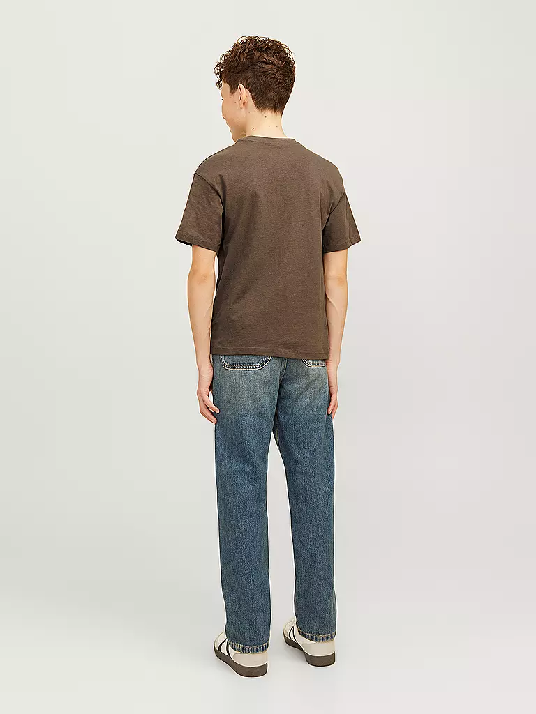 JACK & JONES | Jungen T-Shirt  JJECALEB VARSITY TEE  | Braun