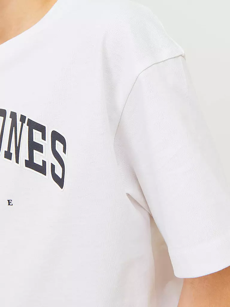 JACK & JONES | Jungen T-Shirt  JJECALEB VARSITY TEE  | Weiss