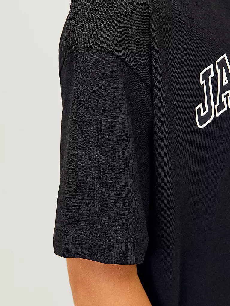 JACK & JONES | Jungen T-Shirt  JJECALEB VARSITY TEE  | Schwarz