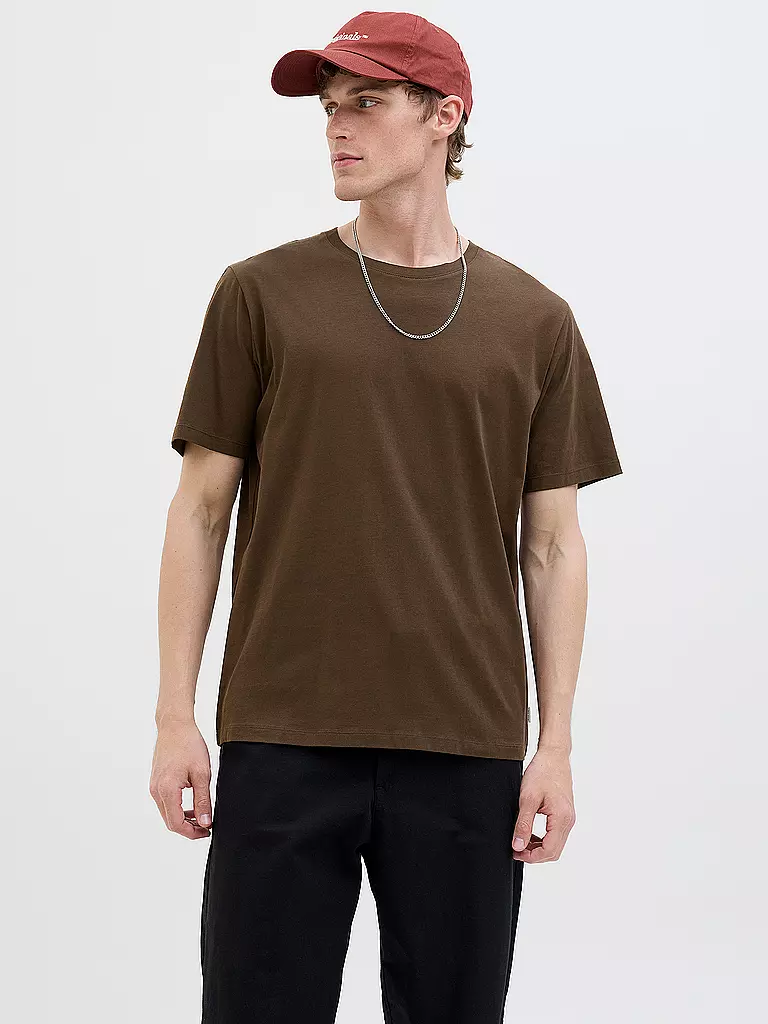 JACK & JONES | T-Shirt JJEORGANIC | hellbraun