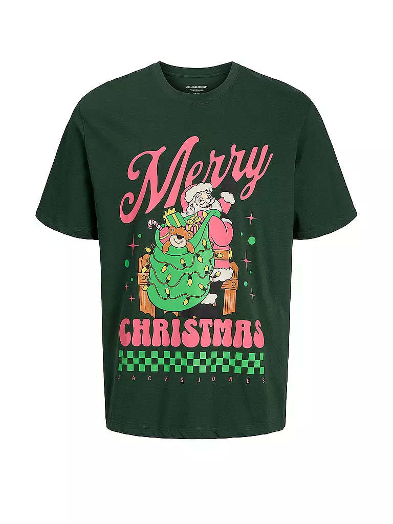 JACK & JONES | T-Shirt JORHOLIDAY | dunkelgrün