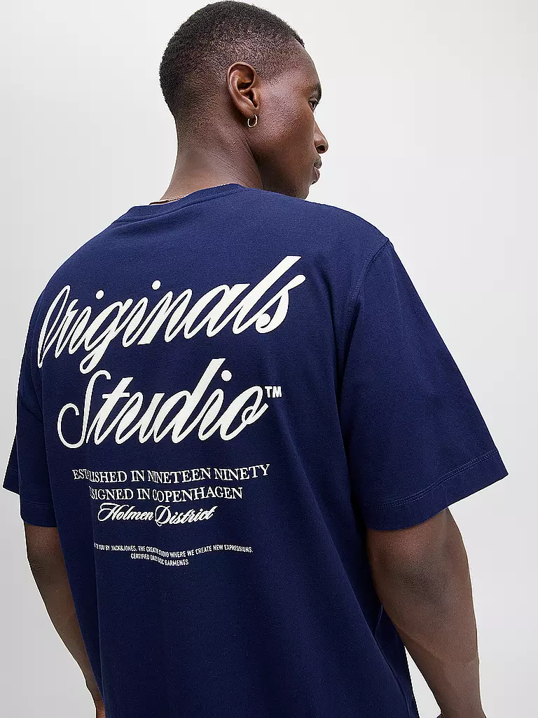 JACK & JONES | T-Shirt JORNORREBRO  | dunkelblau