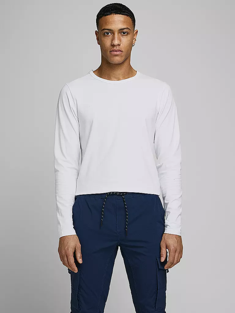 JACK & JONES | Basic Langarmshirt | weiss