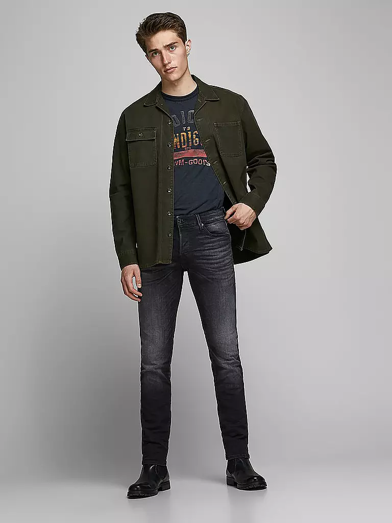 JACK & JONES | Jeans Slim Fit " JJIGLENN JJICON " | schwarz