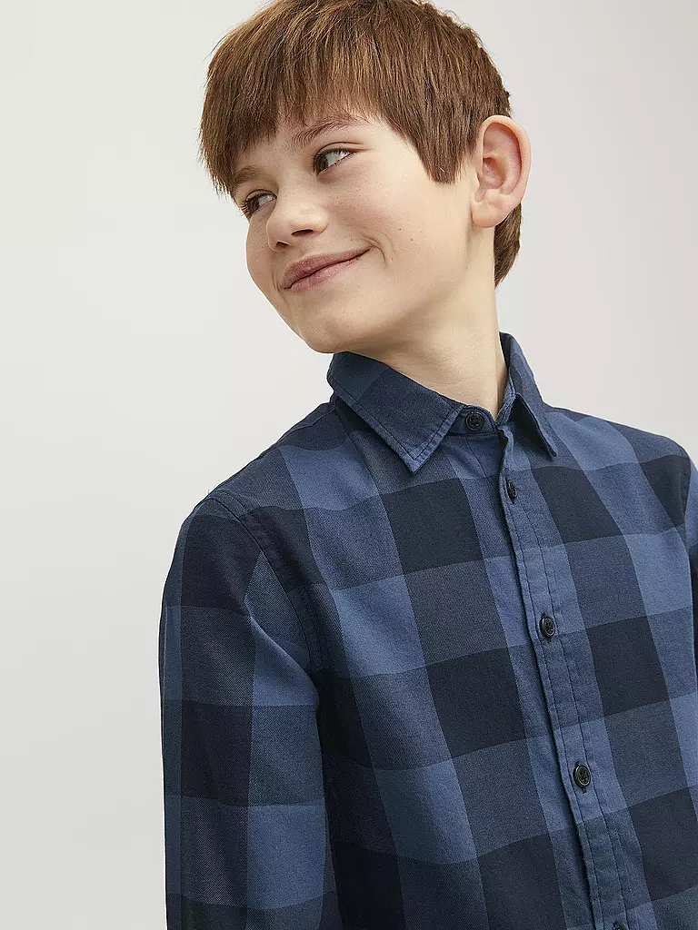 JACK & JONES | Jungen Hemd JJEGINGHAM | blau