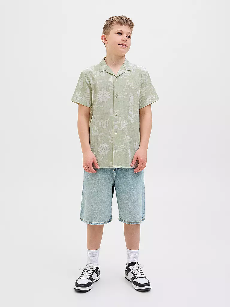 JACK & JONES | Jungen Hemd JORLUKE CRINKLE | beige