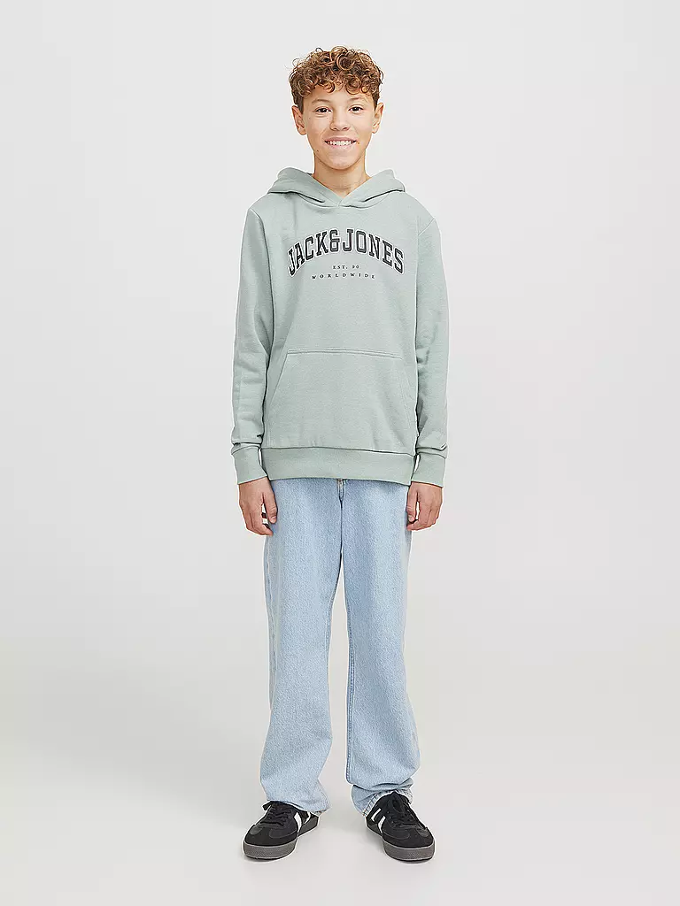 JACK & JONES | Jungen Kapuzensweater - Hoodie JJECALEB  | hellgrün
