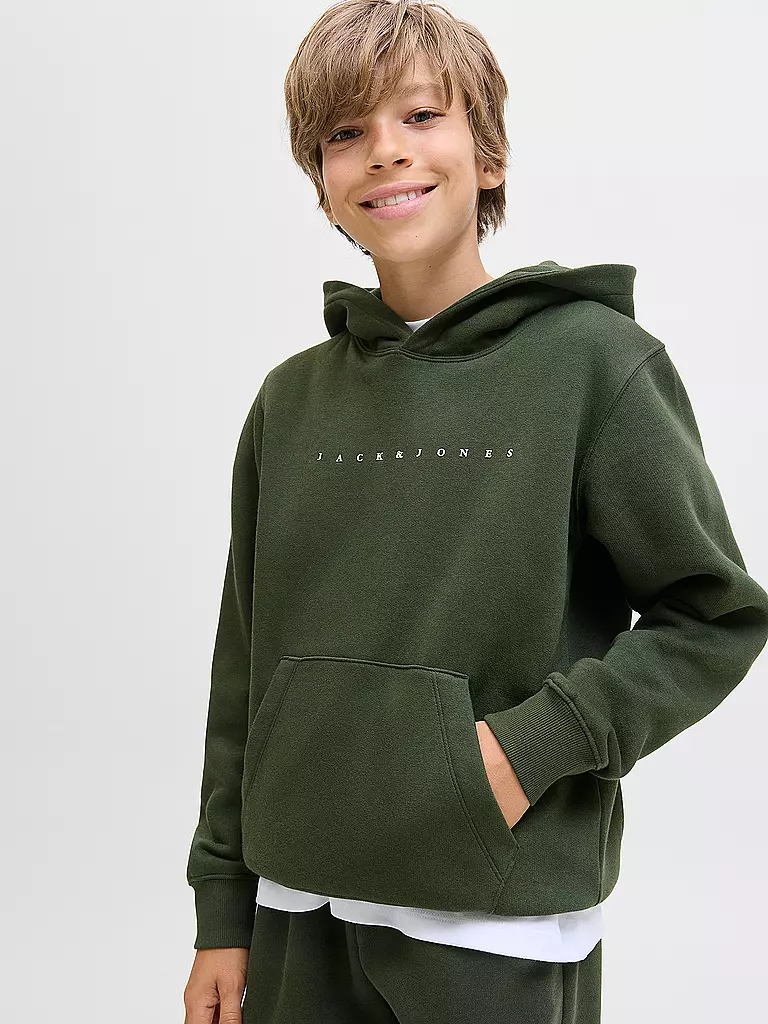 JACK & JONES | Jungen Kapuzensweater - Hoodie JJESTAR JJ  | dunkelgrün