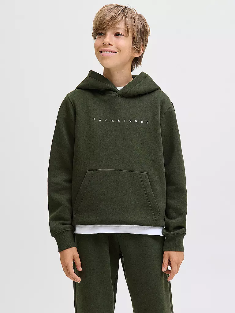 JACK & JONES | Jungen Kapuzensweater - Hoodie JJESTAR JJ  | dunkelgrün