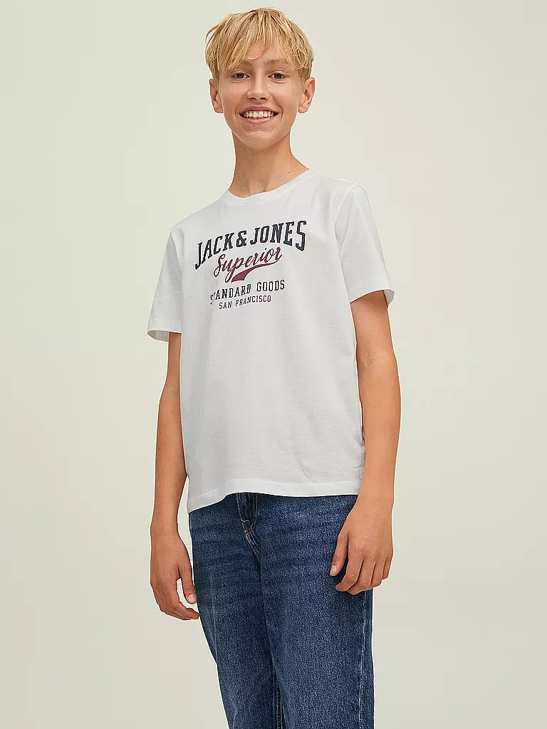 JACK & JONES | Jungen T-Shirt JJELOGO  | weiss