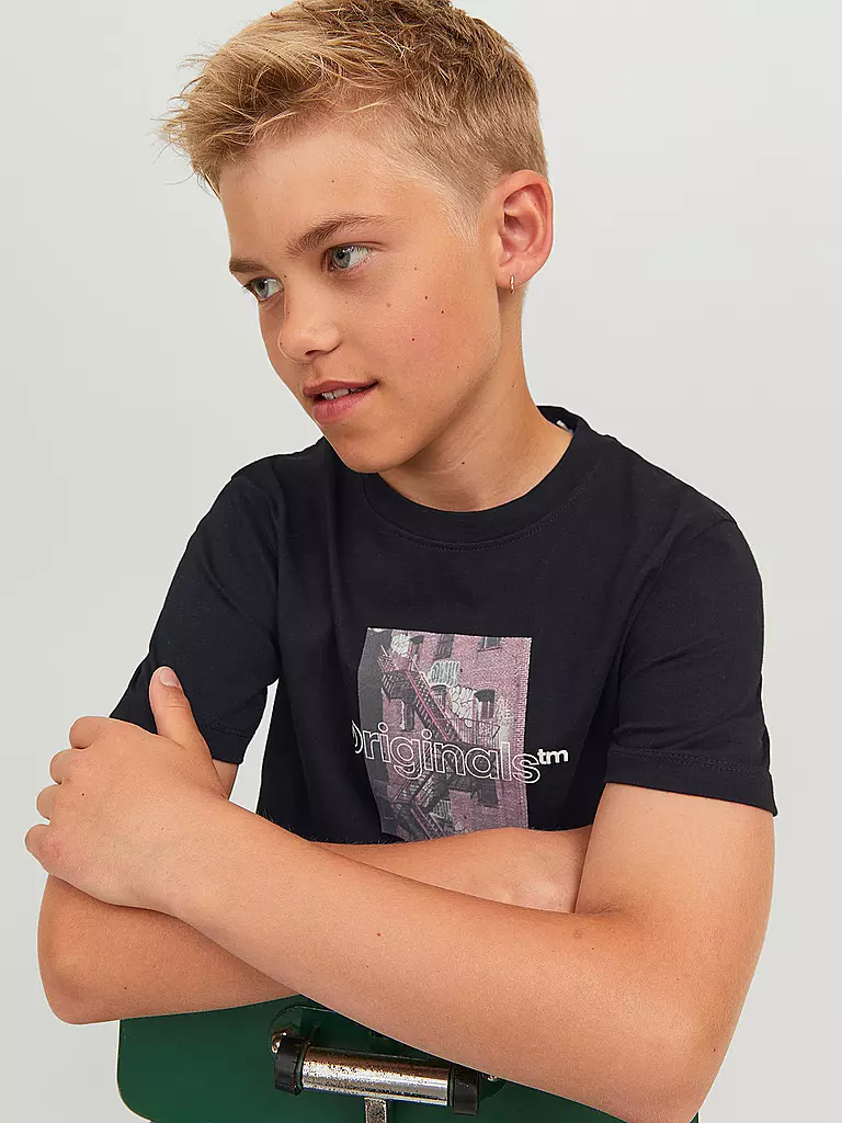 JACK & JONES | Jungen T-Shirt JORVESTERBRO | schwarz