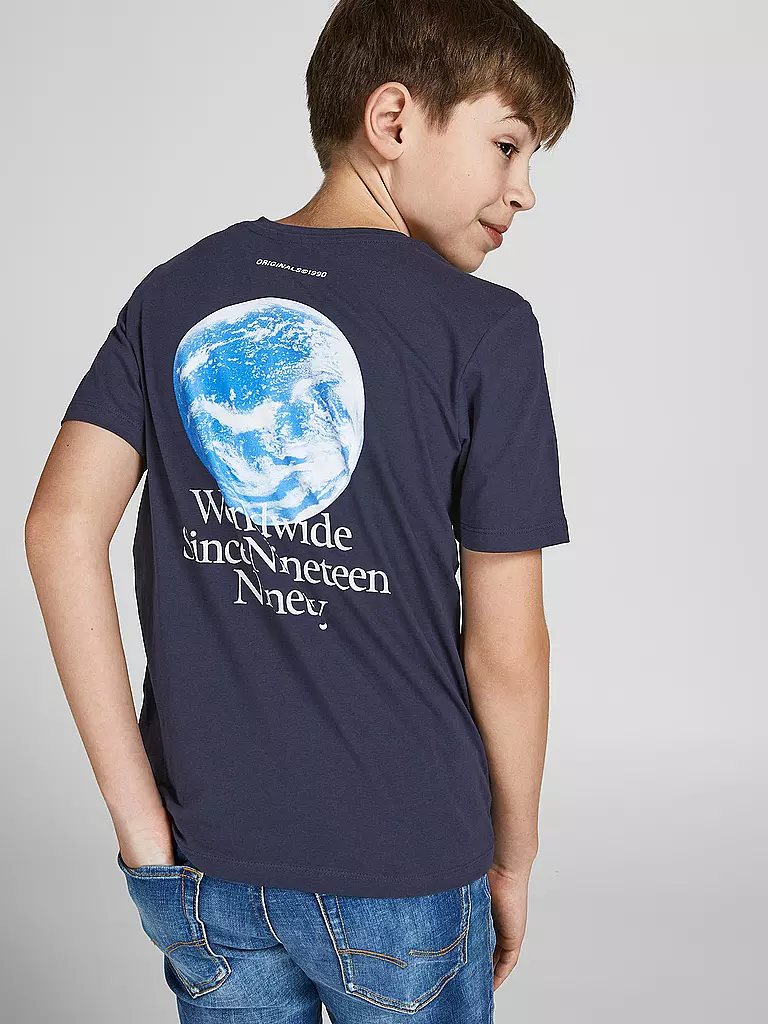 JACK & JONES | Jungen T-Shirt JORWORLDWIDE  | dunkelblau
