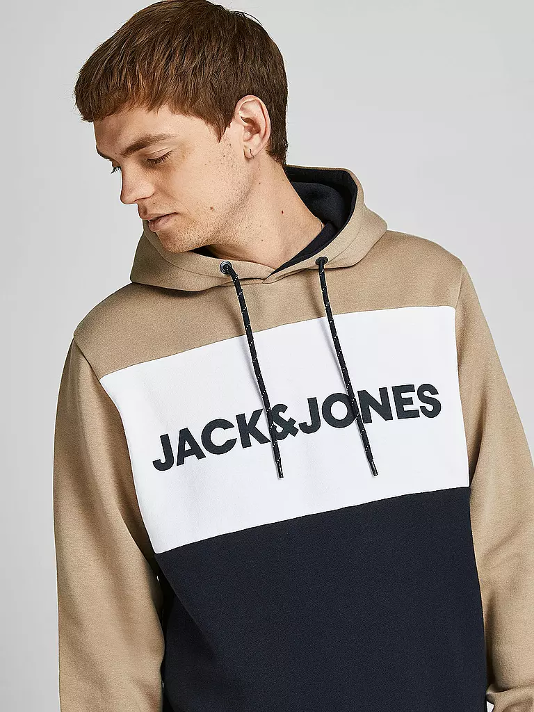 JACK & JONES | Kapuzensweater - Hoodie JJELOGO  | beige