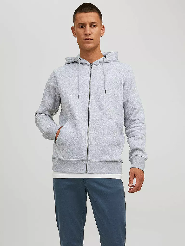 JACK & JONES | Kapuzensweatjacke JJESTAR  | grau